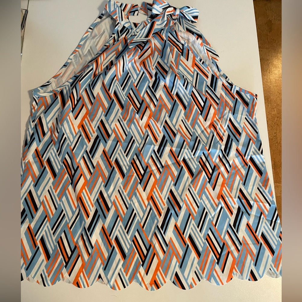 Scalloped Hem Multi-Color Top